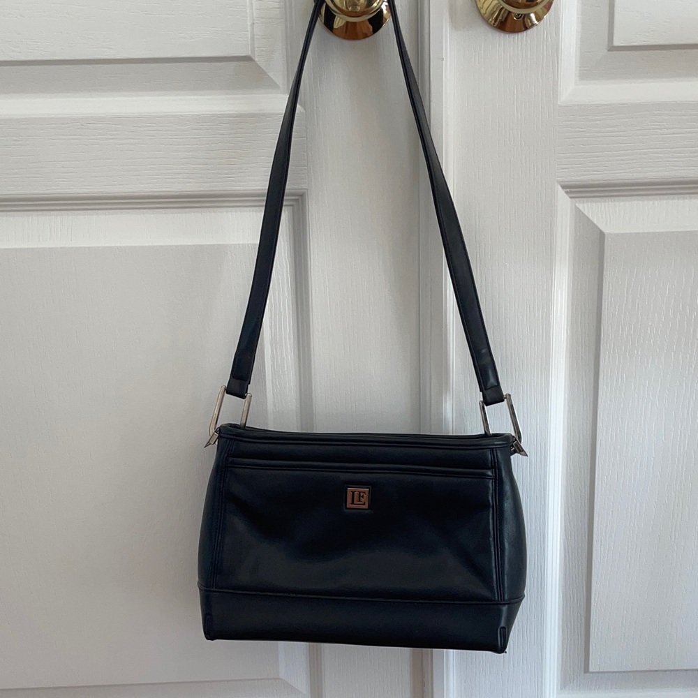 Leslie Fay Classic Black Shoulder Bag